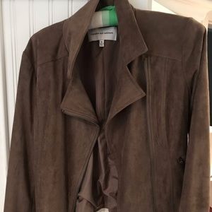 Cupcake and Cashmere brown suede jacket